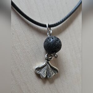 Silvertone Genkgo Leaf Necklace
